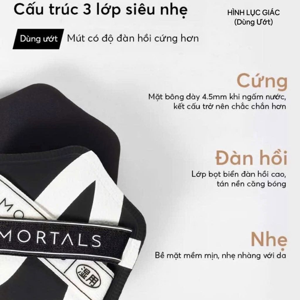 Bộ 2 Bông Mút Trang Điểm Amortals Double A - Amortals Dual-A Powder Pufff Set Kèm Hộp Đựng