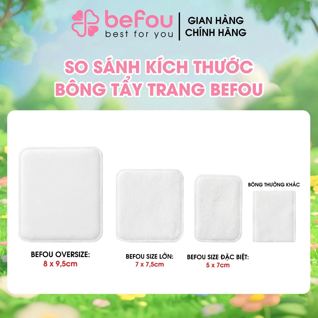 Bông Tẩy Trang Befou 100% Cotton Mềm Mại