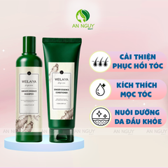 Bộ Gội Xả Weilaiya Ginger Hair Strength Shampoo & Conditioner Gừng Trắng, Giảm Rụng, Kích Mọc Tóc (Trắng Mới)