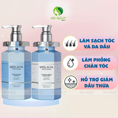 Bộ Gội Xả Làm Phồng Tóc, Hỗ Trợ Giảm Dầu Weilaiya Extra Volume 450ml