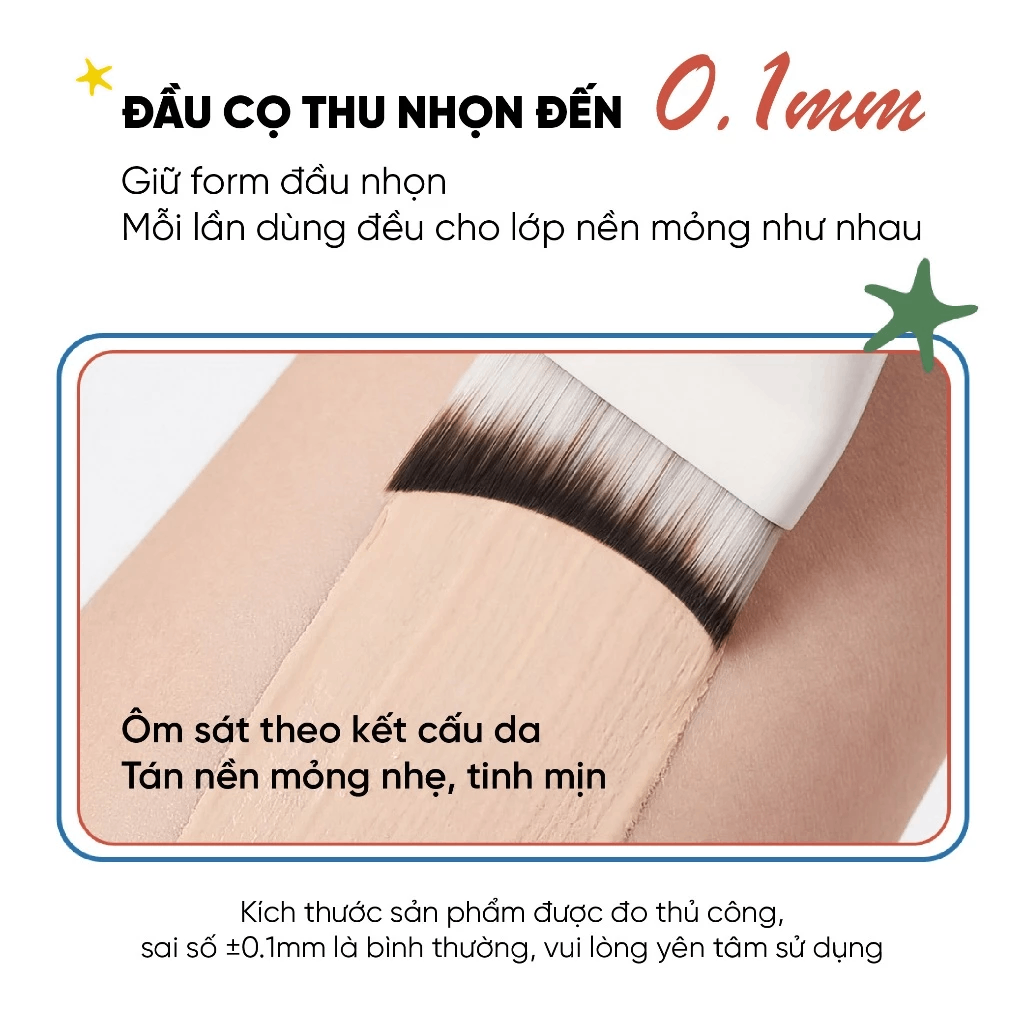 Cọ Dàn Kem Nền Hình Lưỡi Liềm Siêu Mỏng Amortals Foundation Brush