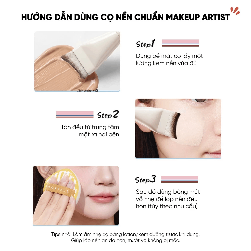 Cọ Dàn Kem Nền Hình Lưỡi Liềm Siêu Mỏng Amortals Foundation Brush
