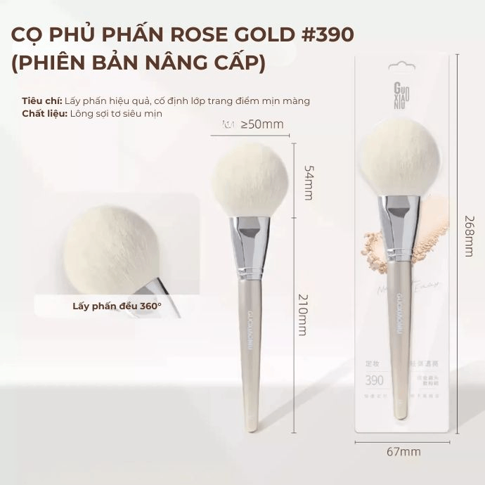 Cọ Trang Điểm Guoxiaoniu Rose Gold Brush