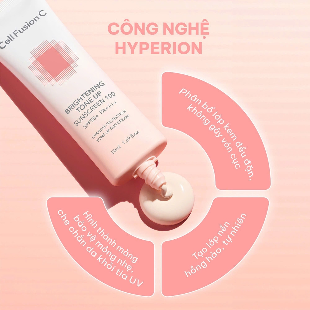 Kem Chống Nắng Cell Fusion C Brightening Tone Up Sunscreen 100 SPF50+ PA ++++ Nâng Tông Da