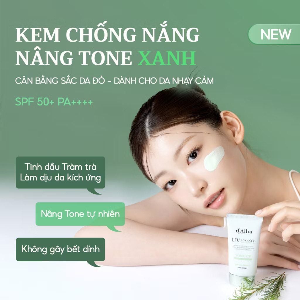 Kem Chống Nắng d'Alba UV Essence Waterfull+ Tone Up SPF50+ PA++++ Sun Cream Nâng Tone 50ml