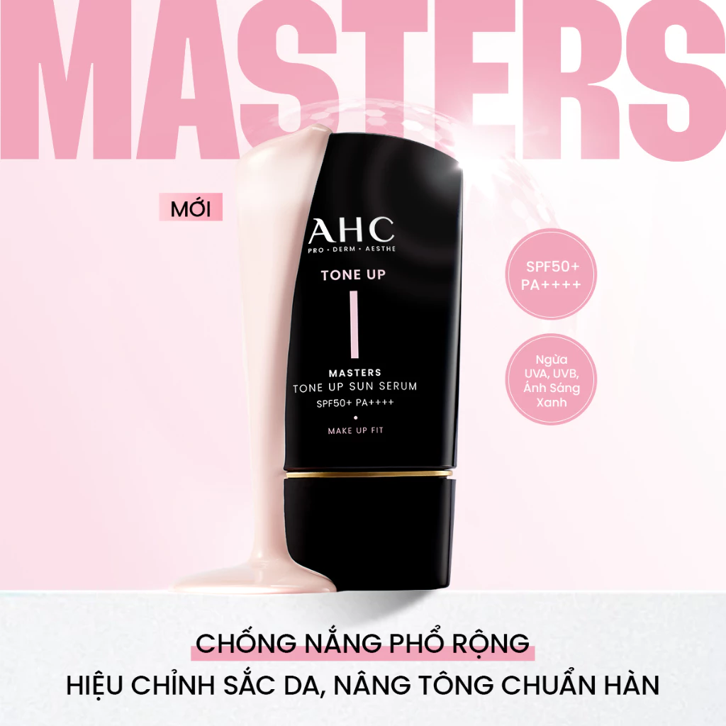 Tinh Chất Chống Nắng Nâng Tone AHC Masters Tone Up Sun Serum SPF 50+ PA++++ 50ml
