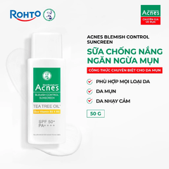 Sữa Chống Nắng Acnes Blemish Control Sunscreen Ngăn Ngừa Mụn Cho Da Mụn, Nhạy Cảm SPF 50+ PA++++ 50g