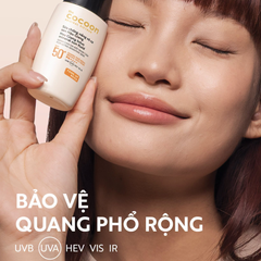 Sữa Chống Nắng Vô Cơ Cocoon Hau Giang Lotus Mineral Sun Fluid Sen Hậu Giang 50ml #Tone Up Beige
