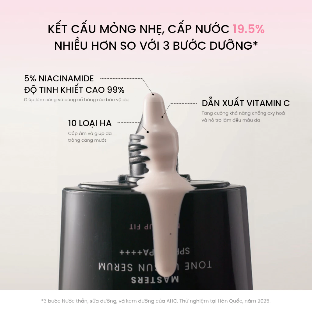 Tinh Chất Chống Nắng Nâng Tone AHC Masters Tone Up Sun Serum SPF 50+ PA++++ 50ml