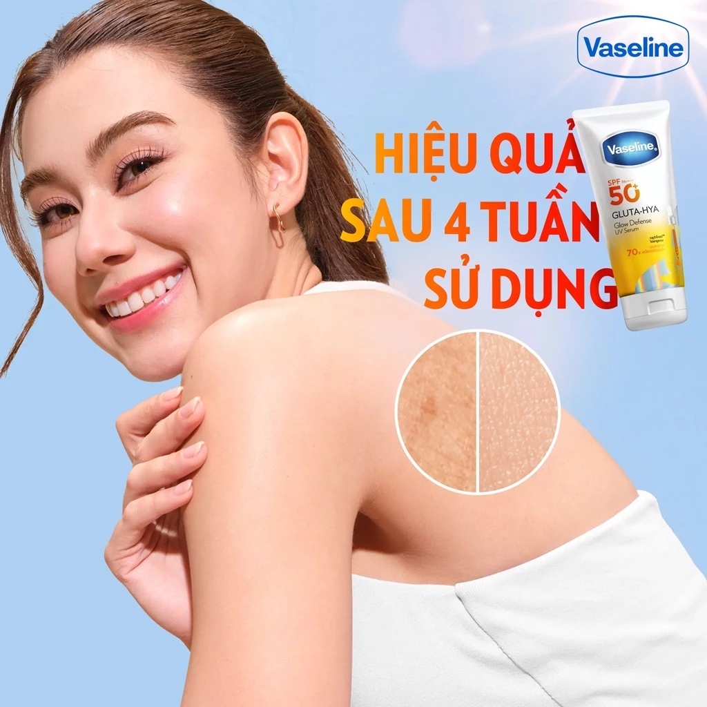 Dưỡng Thể Chống Nắng Vaseline Gluta-Hya Glow Defense UV Serum SPF50+ PA++++ 260ml