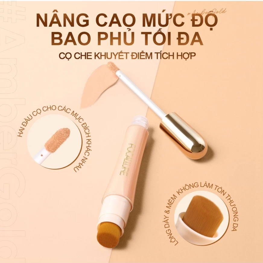 Che Khuyết Điểm Kèm Cọ Che Phủ Cao Focallure Soft Matte Complete Concealer 8g