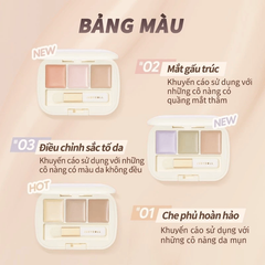 Bảng Che Khuyết Điểm 3 Màu Judydoll Moisturizing Three-Color Concealer Palette Che Phủ Cao 2.7g