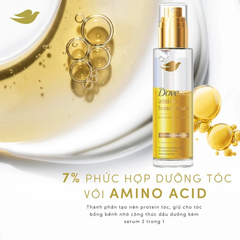 Serum Dưỡng Tóc Dove Repair Bi-phase Serum + Oil 2 Trong 1 Cho Tóc Bóng Mượt 77ml