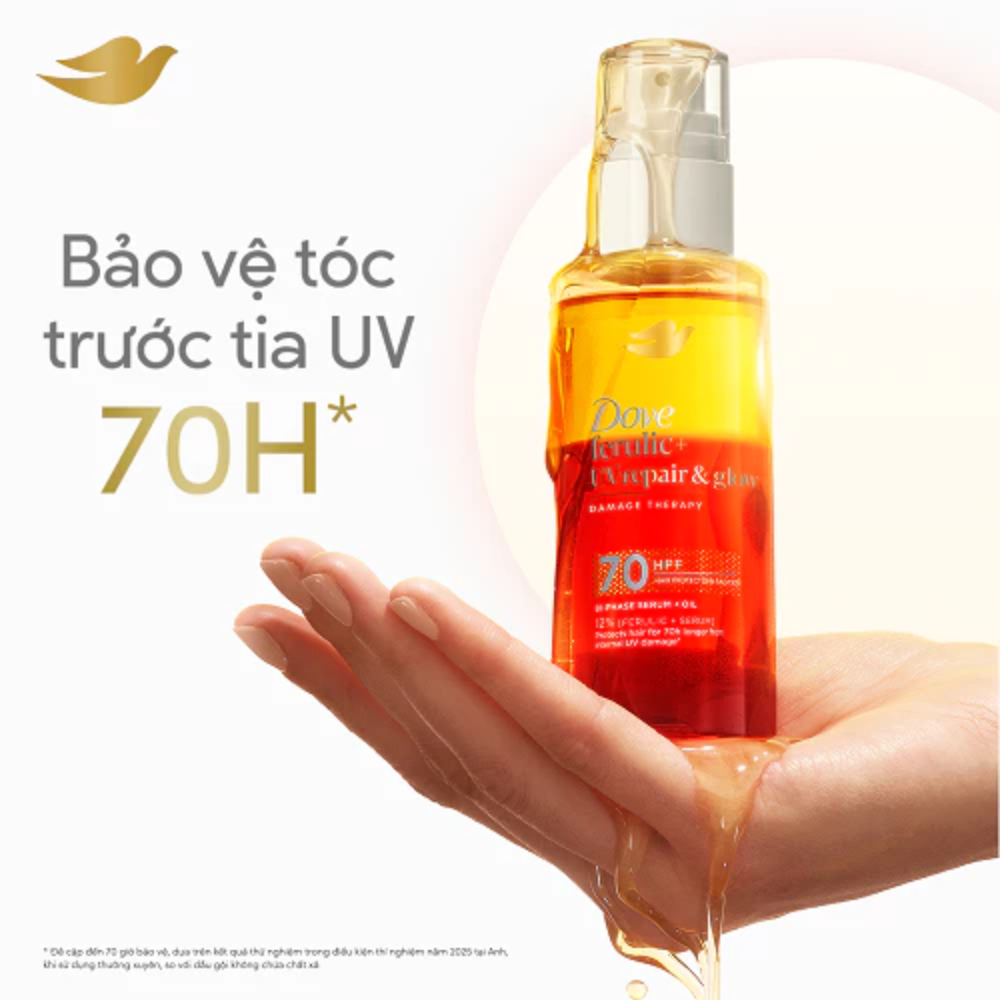 Serum Dưỡng Tóc Dove Repair Bi-phase Serum + Oil 2 Trong 1 Cho Tóc Bóng Mượt 77ml