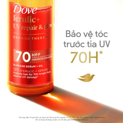 Serum Dưỡng Tóc Dove Repair Bi-phase Serum + Oil 2 Trong 1 Cho Tóc Bóng Mượt 77ml