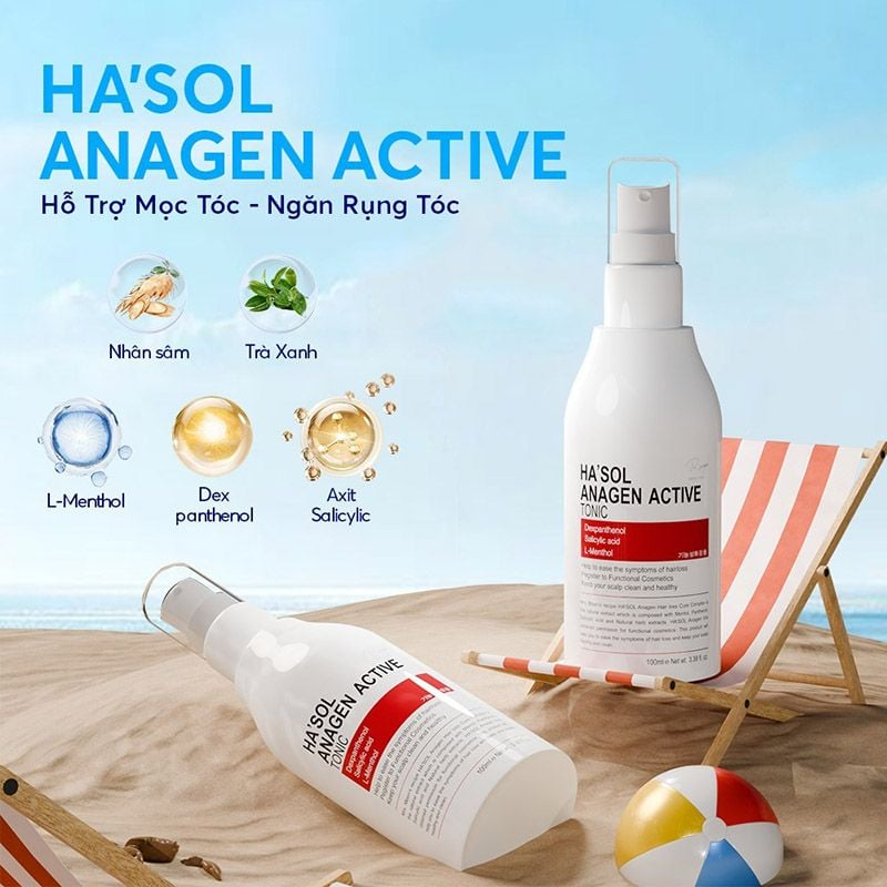 Xịt Dưỡng Hỗ Trợ Kích Mọc Tóc HA’SOL Anagen Active Tonic 100ml
