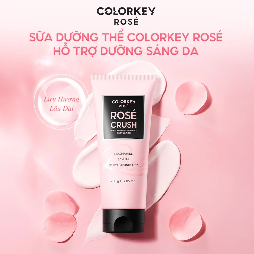 Sữa Dưỡng Thể Sáng Da Colorkey Rosé Rosé Crush Perfumed Brightening Body Lotion 200g
