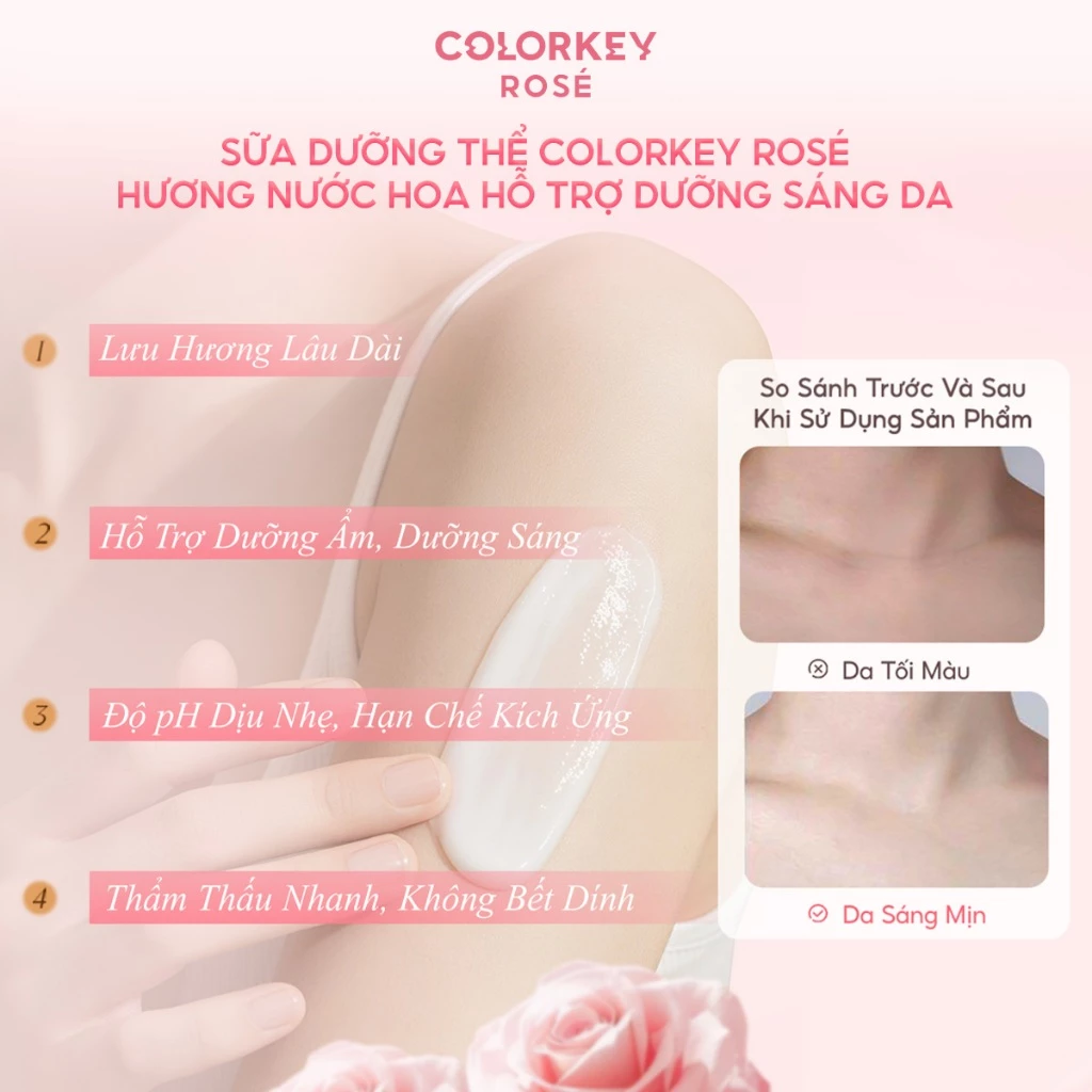 Sữa Dưỡng Thể Sáng Da Colorkey Rosé Rosé Crush Perfumed Brightening Body Lotion 200g