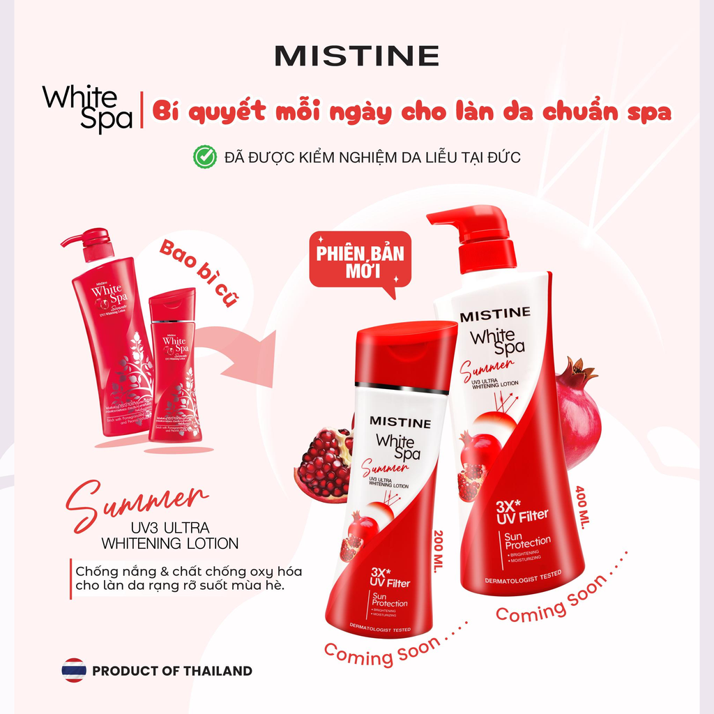 Sữa Dưỡng Thể Mistine White Spa Whitening Lotion Hỗ Trợ Làm Sáng Da 200ml