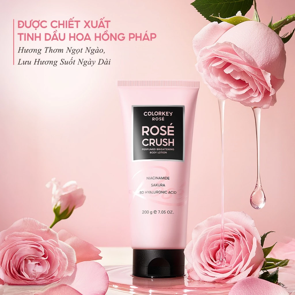 Sữa Dưỡng Thể Sáng Da Colorkey Rosé Rosé Crush Perfumed Brightening Body Lotion 200g