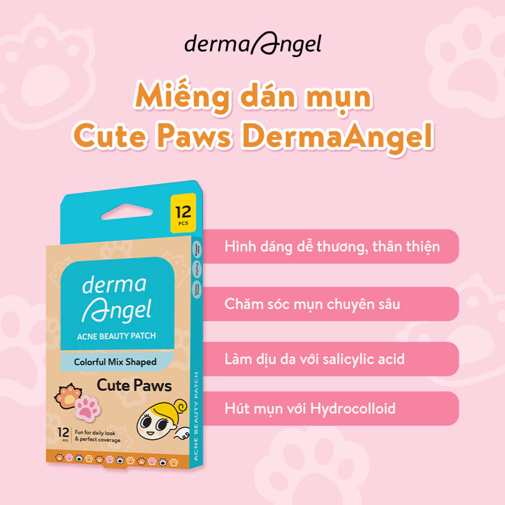 Miếng Dán Mụn Derma Angel Acne Beauty Patch Vui Nhộn 12+3 Miếng