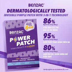 Miếng Dán Mụn Benzac 3 In 1 Power Patch Bảo Vệ Và Ngăn Ngừa Mụn 12 Miếng