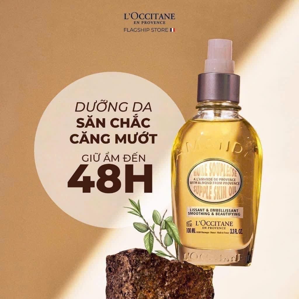 Dầu Dưỡng Thể Hạnh Nhân L'Occitane Almond Supple Skin Oil Làm Mềm, Phục Hồi Da Săn Mịn 100ml