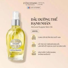 Dầu Dưỡng Thể Hạnh Nhân L'Occitane Almond Supple Skin Oil Làm Mềm, Phục Hồi Da Săn Mịn 100ml