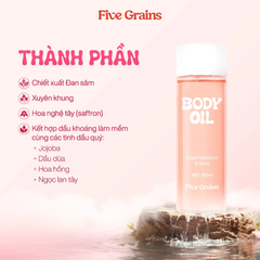 Dầu Dưỡng Thể Five Grains Body Oil Dưỡng Ẩm, Tăng Cường Dưỡng Sáng Da 100ml