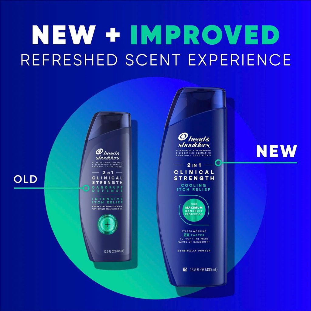 Dầu Gội Xả Trị Gàu Head & Shoulders 2 In 1 Clinical Strength Giảm Ngứa Chuyên Sâu 400ml