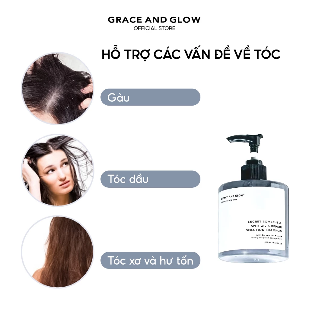 Dầu Gội Kiềm Dầu Grace And Glow Secret Bombshell Oil Control & Nourish Shampoo 400ml