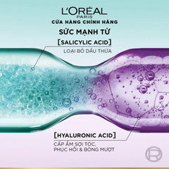Dầu Gội L'Oreal Paris Elseve Hyaluron Pure 72H Purifying Shampoo Dành Cho Da Đầu Dầu