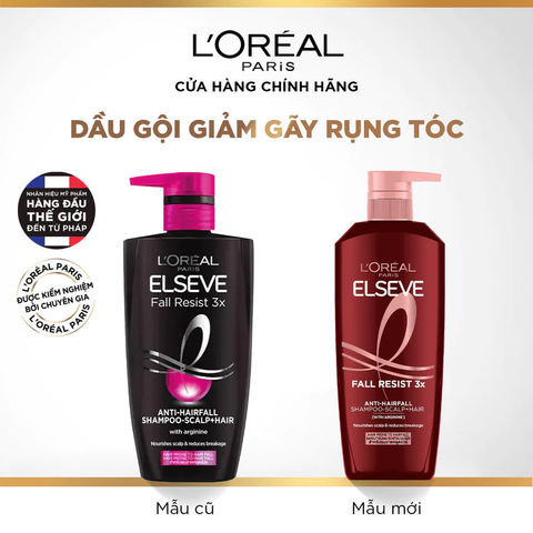 Dầu Gội L'Oreal Elseve Fall Resist 3X Anti-Hairfall Shampoo-Scalp+Hair Ngăn Gãy Rụng Tóc 620ml