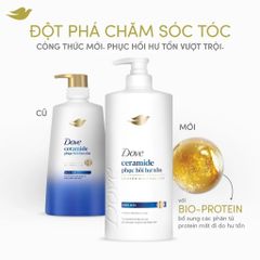 Dầu Gội Dove Ceramide Phục Hồi Hư Tổn Chắc Khỏe Tóc 640g