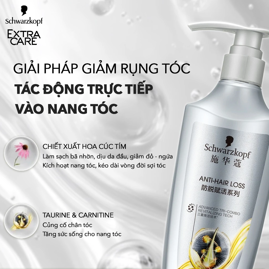 Dầu Gội Schwarzkopf Anti-Hair Loss Conditioning Repair Shampoo Hỗ Trợ Giảm Rụng Tóc 400ml