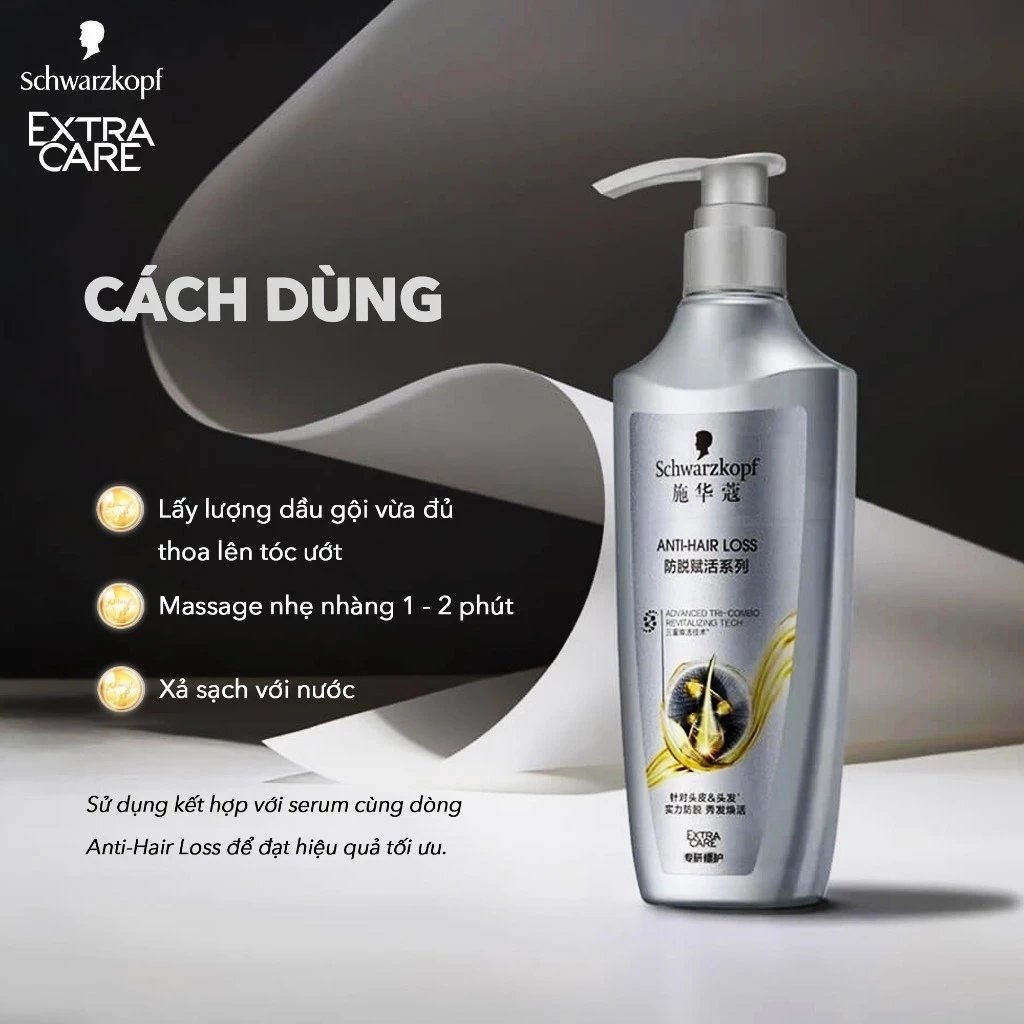 Dầu Gội Schwarzkopf Anti-Hair Loss Conditioning Repair Shampoo Hỗ Trợ Giảm Rụng Tóc 400ml