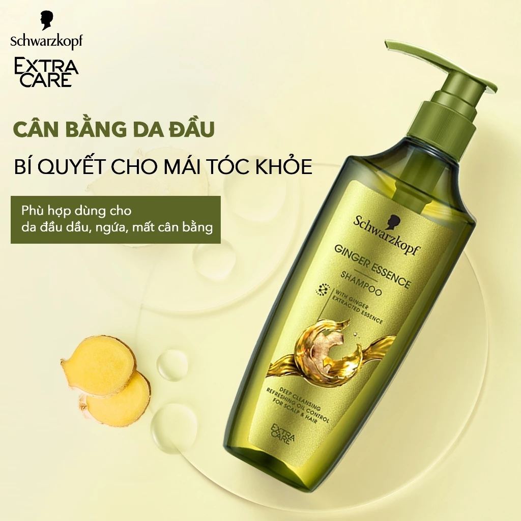 Dầu Gội / Xả Schwarzkopf Extra Care Ginger Essence Kiểm Soát Dầu 400ml