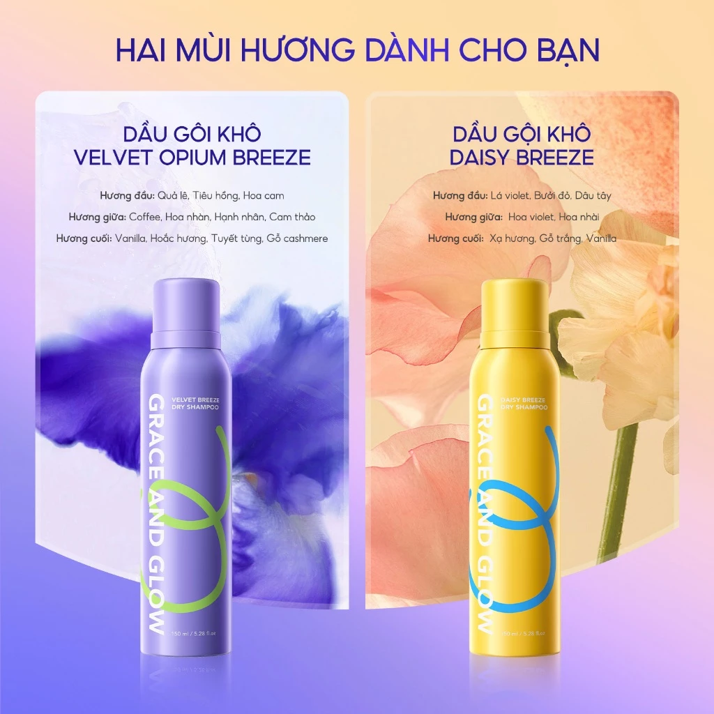 Dầu Gội Khô Grace And Glow Dry Shampoo Làm Phồng Tóc, Kiểm Soát Dầu 150ml
