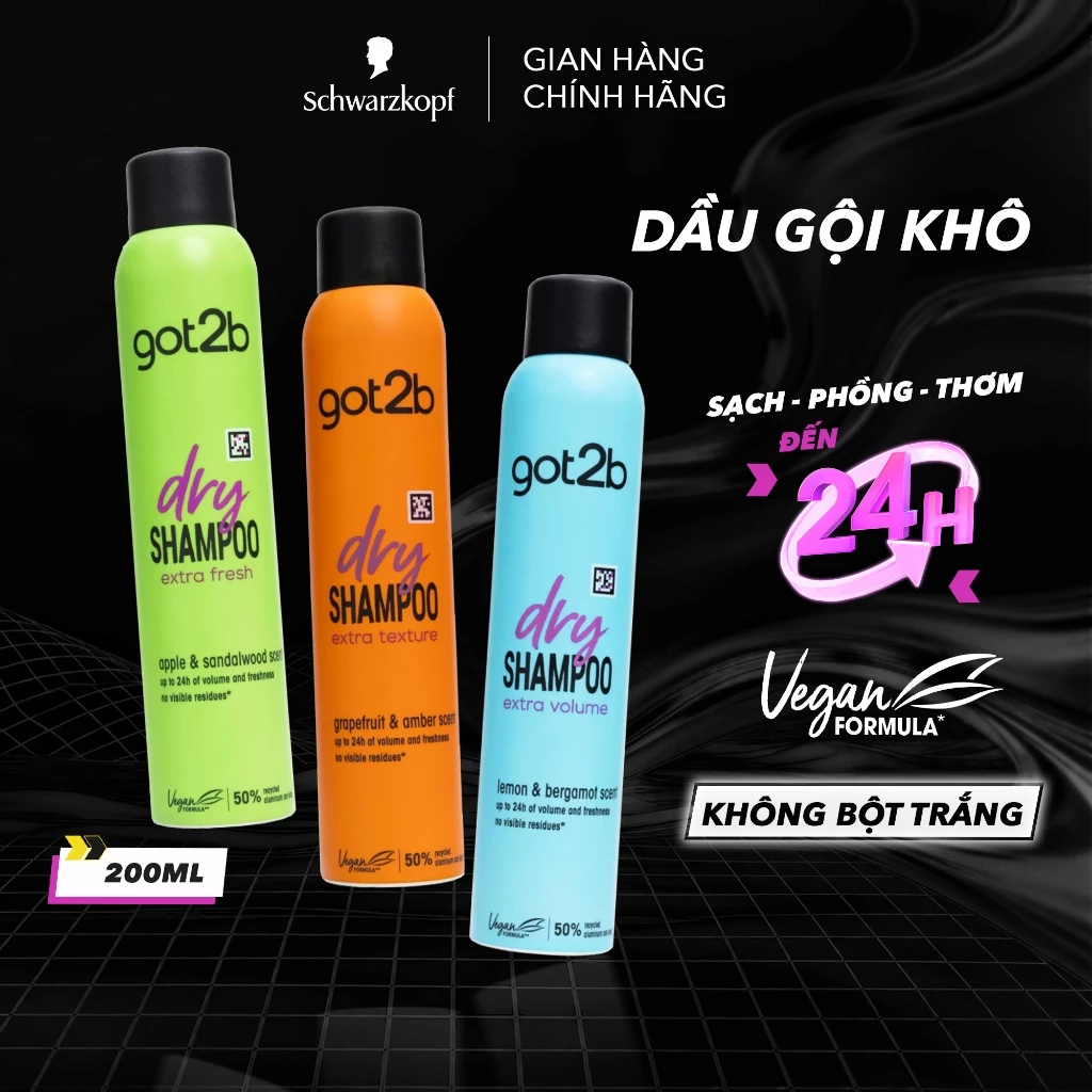 Dầu Gội Khô Got2b Extra Volume Dry Shampoo 200ml