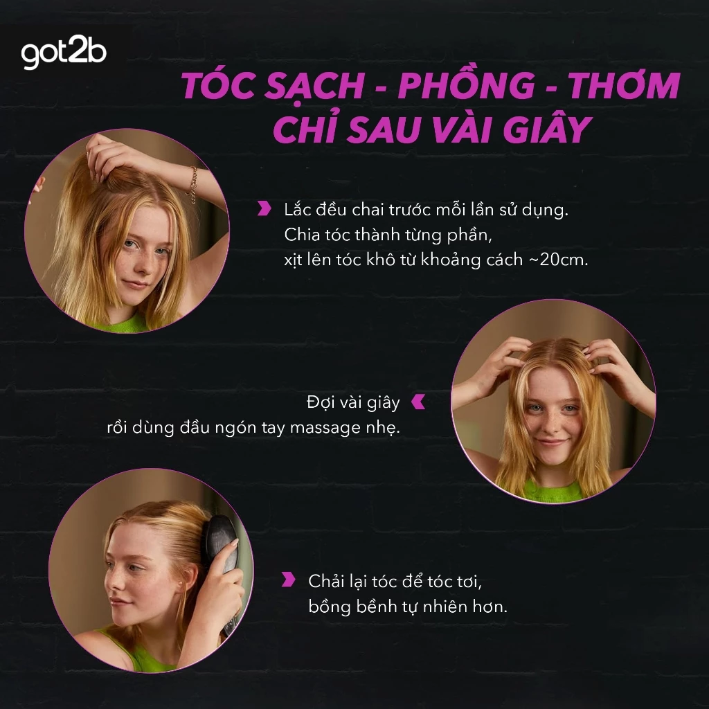 Dầu Gội Khô Got2b Extra Volume Dry Shampoo 200ml