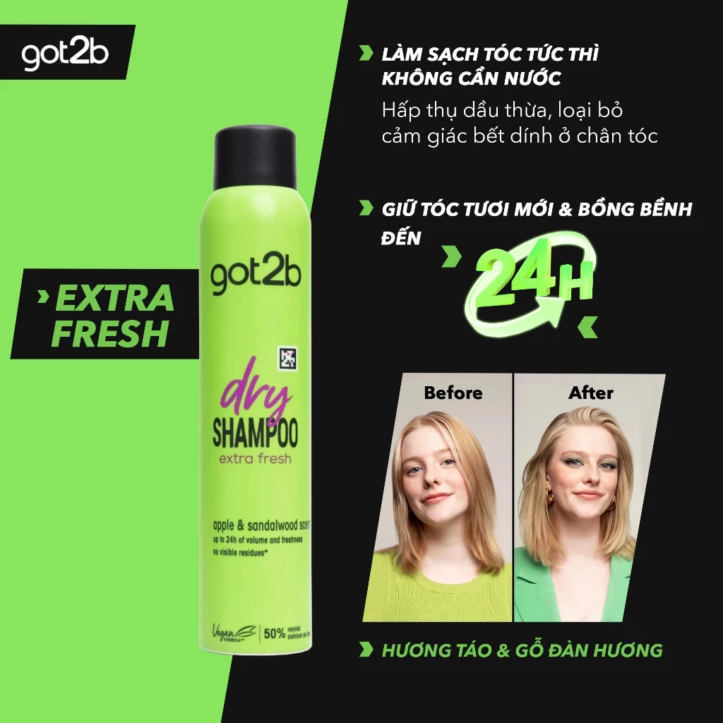 Dầu Gội Khô Got2b Extra Volume Dry Shampoo 200ml