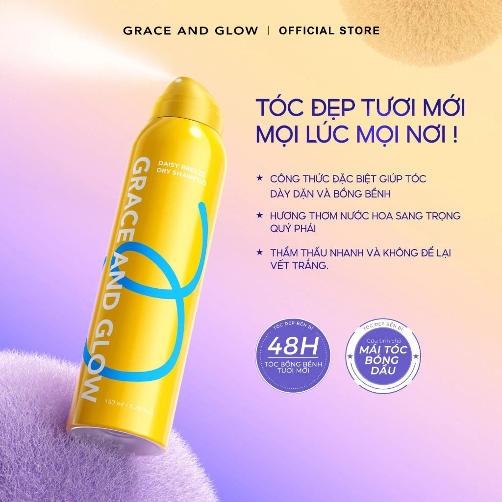 Dầu Gội Khô Grace And Glow Dry Shampoo Làm Phồng Tóc, Kiểm Soát Dầu 150ml