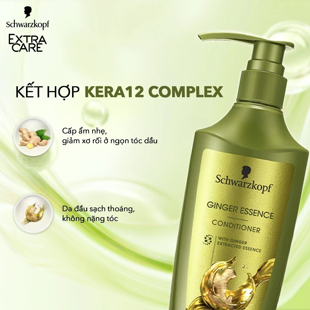 Dầu Gội / Xả Schwarzkopf Extra Care Ginger Essence Kiểm Soát Dầu 400ml