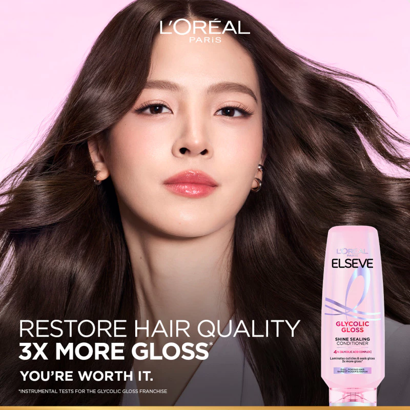 Dầu Xả L'Oreal Paris Elseve Glycolic Gloss Shine Sealing Conditioner 265ml
