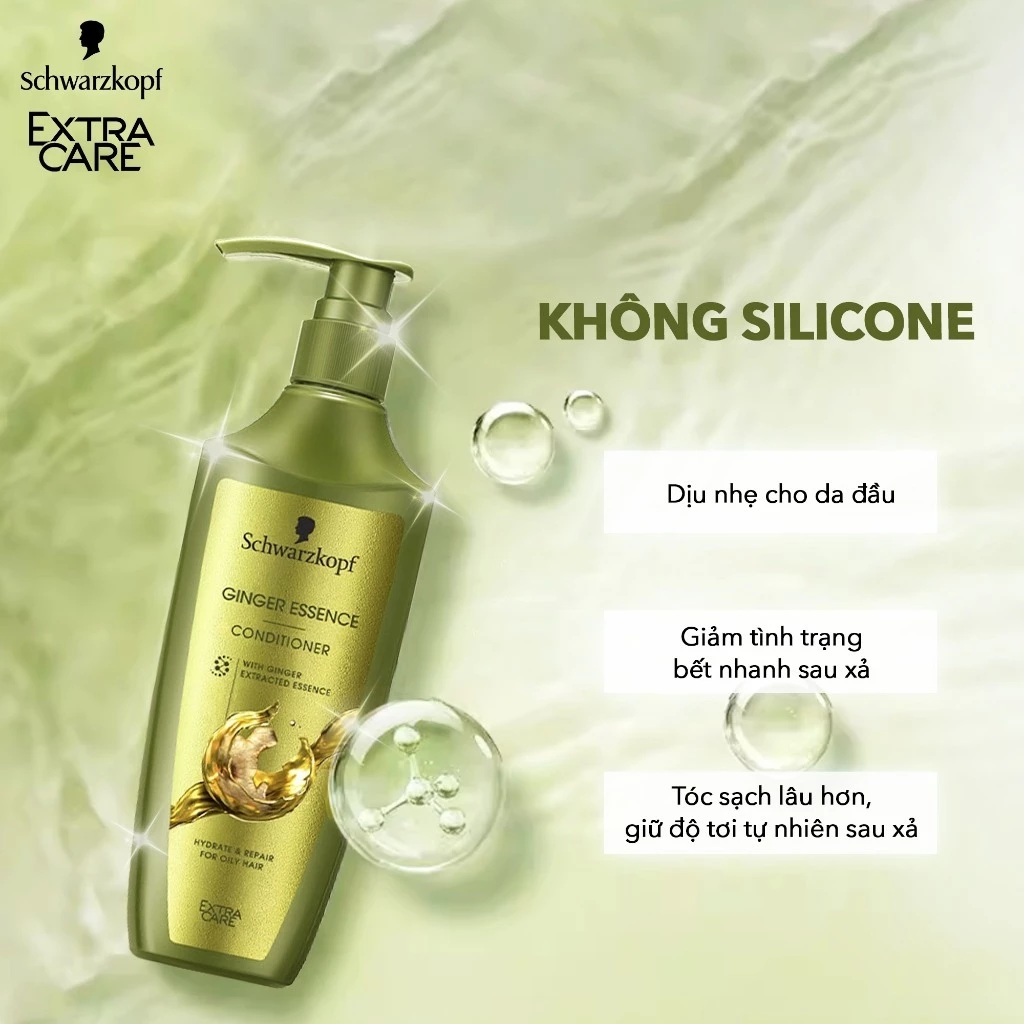 Dầu Gội / Xả Schwarzkopf Extra Care Ginger Essence Kiểm Soát Dầu 400ml