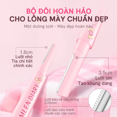 Dao Tỉa Chân Mày 2 Đầu Mlen Diary Dual-Ended Eyebrow Razor 2 In 1