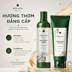 Bộ Gội Xả Weilaiya Ginger Hair Strength Shampoo & Conditioner Gừng Trắng, Giảm Rụng, Kích Mọc Tóc (Trắng Mới)