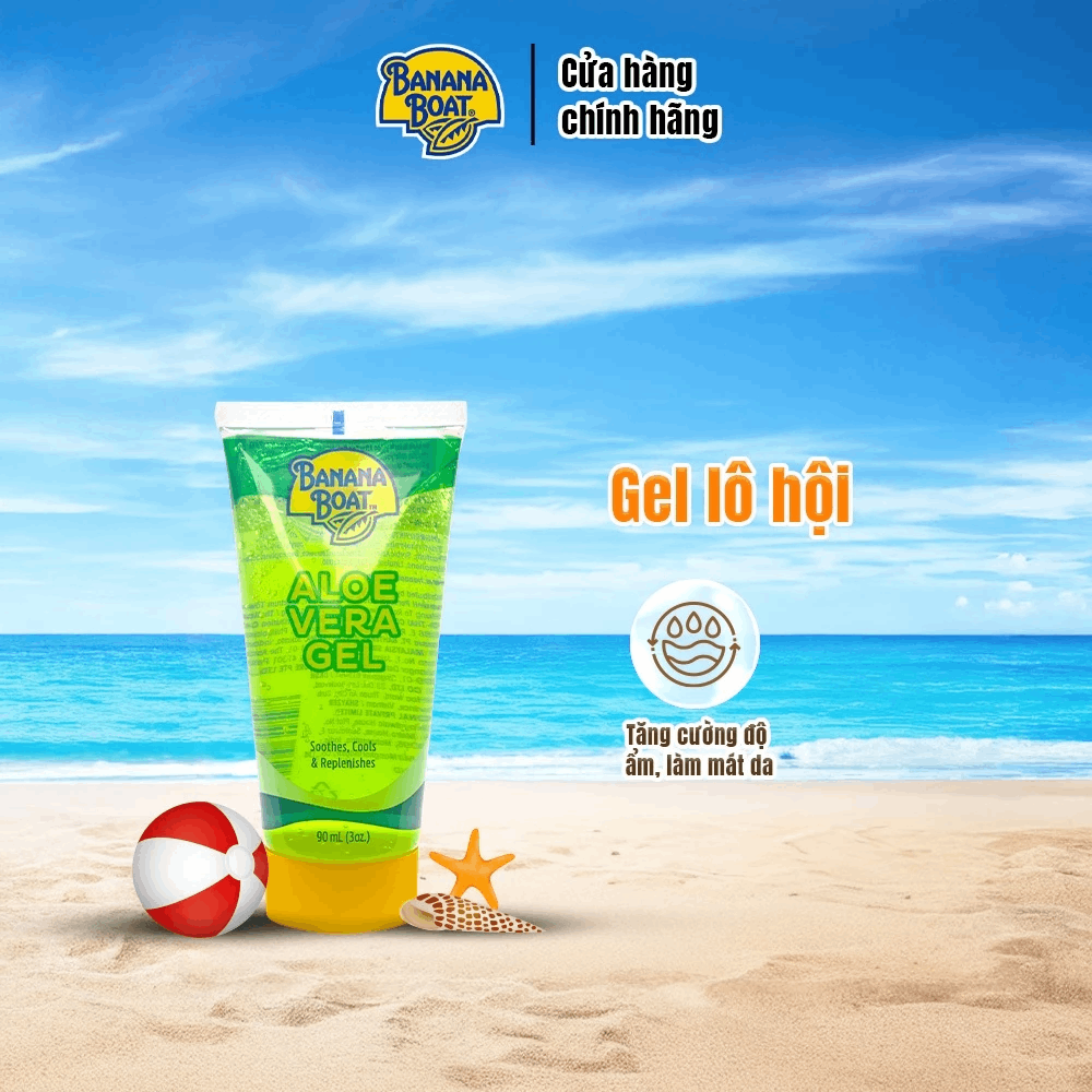 Gel Dưỡng Da Lô Hội Banana Boat Aloe Vera Gel Giữ Ẩm Làm Dịu Mát 90ml
