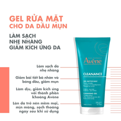Gel Rửa Mặt Avène Cleanance Cleansing Gel Cho Da Dầu Mụn 15ml