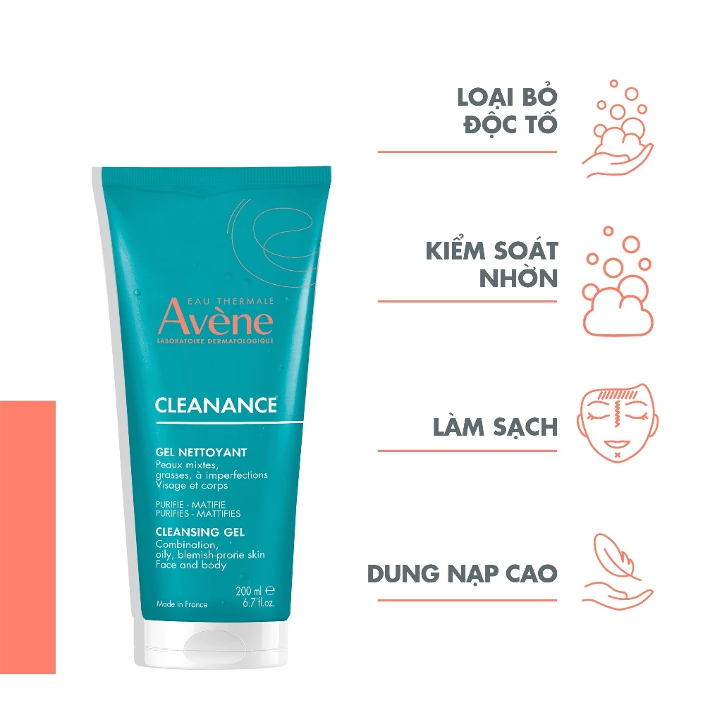Gel Rửa Mặt Avène Cleanance Cleansing Gel Cho Da Dầu Mụn 15ml